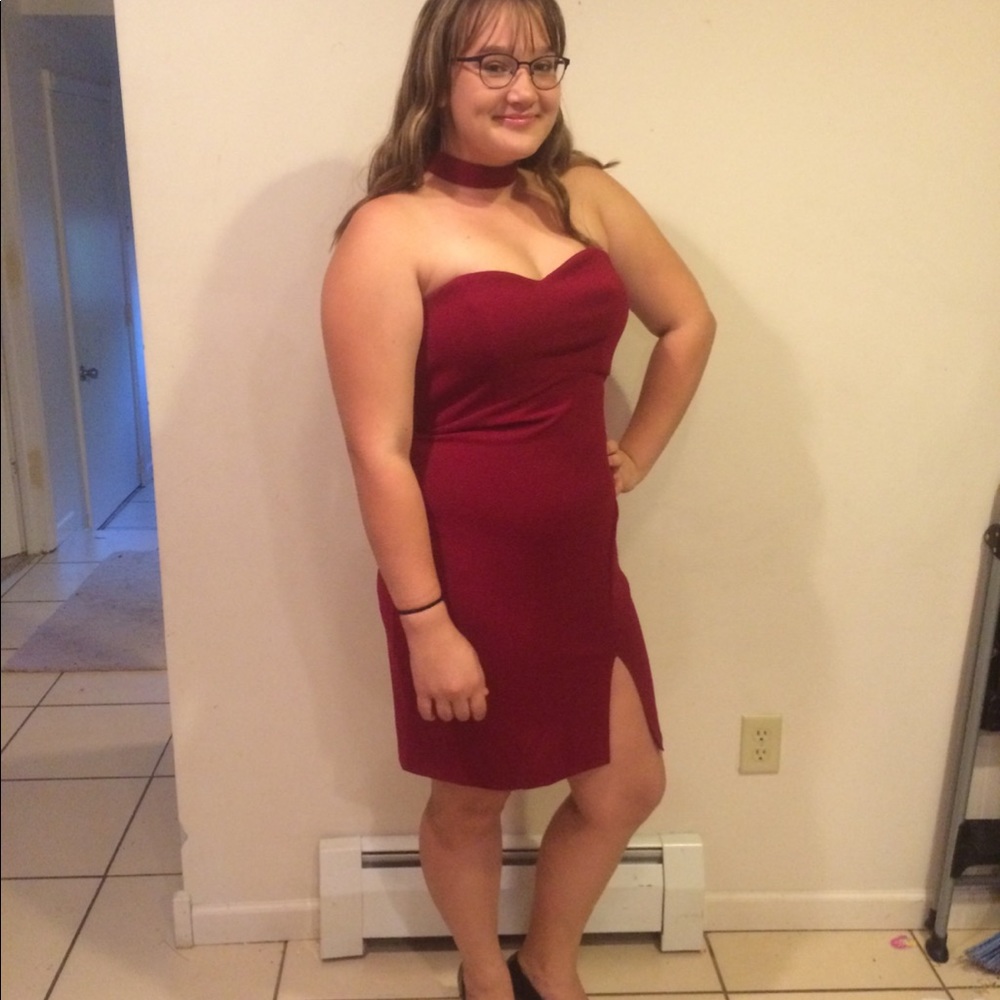 Red cocktail dress